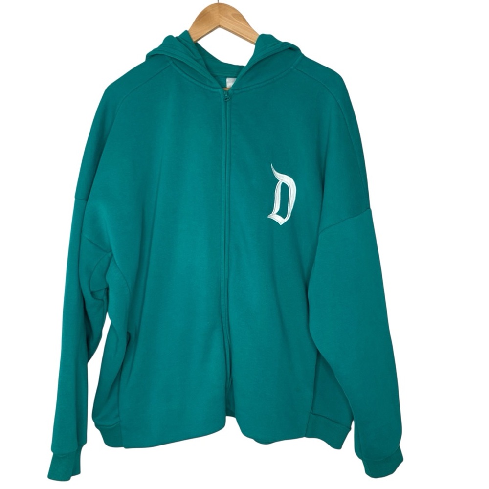 Disney Parks Embroidered‎ Disneyland Original Teal Zip Up Hoodie Size XL Unisex